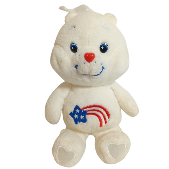 2002 Vintage Y2K Care Bears America Cares Plushie Star Stripe Patriotic USA READ - Picture 1 of 16